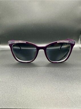 Jimmy Crystal Sunglasses JCS229 PLUM Swarovski Crystals Cat Eye Read Description